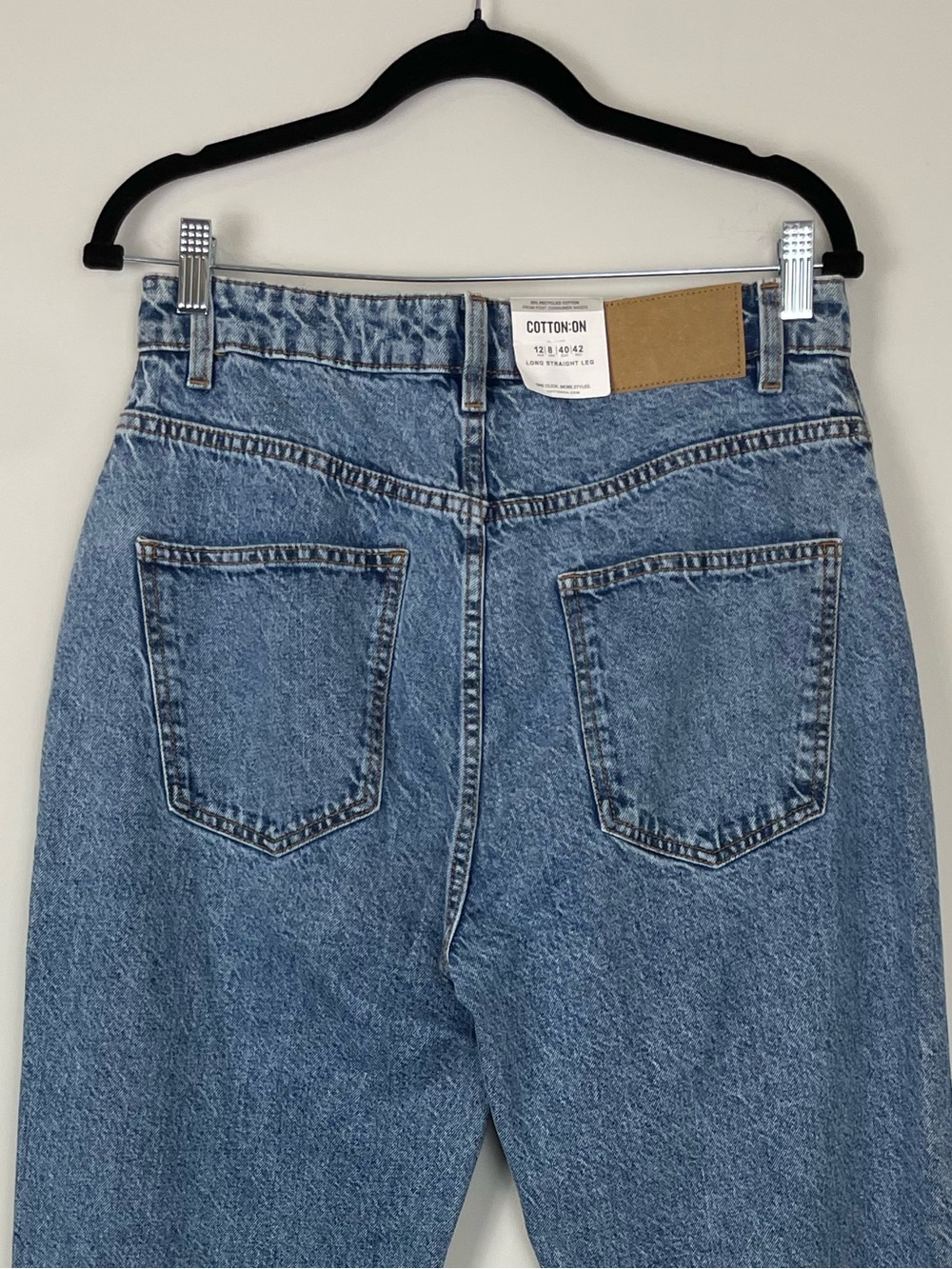 NWT Cotton On Long Straight Jeans Size 8 29 Medium Non-Distressed Denim - Picture 11 of 11
